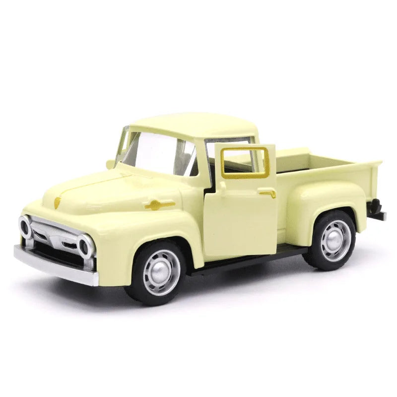 1:32 Escala Clássico Pickups Caminhão Modelo de Carro Liga Pull Back Diecast &amp; Brinquedos Veículo Para Meninos Crianças Coleção de Natal Carro de Brinquedo