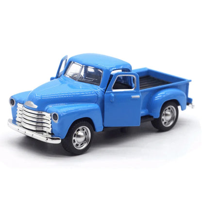 1:32 Escala Clássico Pickups Caminhão Modelo de Carro Liga Pull Back Diecast &amp; Brinquedos Veículo Para Meninos Crianças Coleção de Natal Carro de Brinquedo