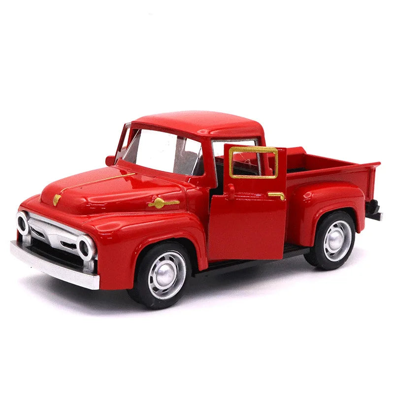 1:32 Escala Clássico Pickups Caminhão Modelo de Carro Liga Pull Back Diecast &amp; Brinquedos Veículo Para Meninos Crianças Coleção de Natal Carro de Brinquedo