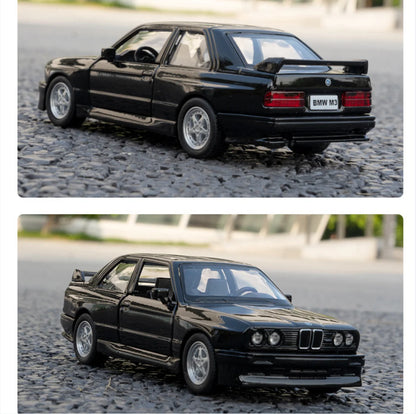 1/36 BMW M3 1987 Alloy Toys Car Model Metal Diecasts Toy Vehicles Authentic Exquisite Interior Pull Back 2 Door Opened Kids Gift Leedoar