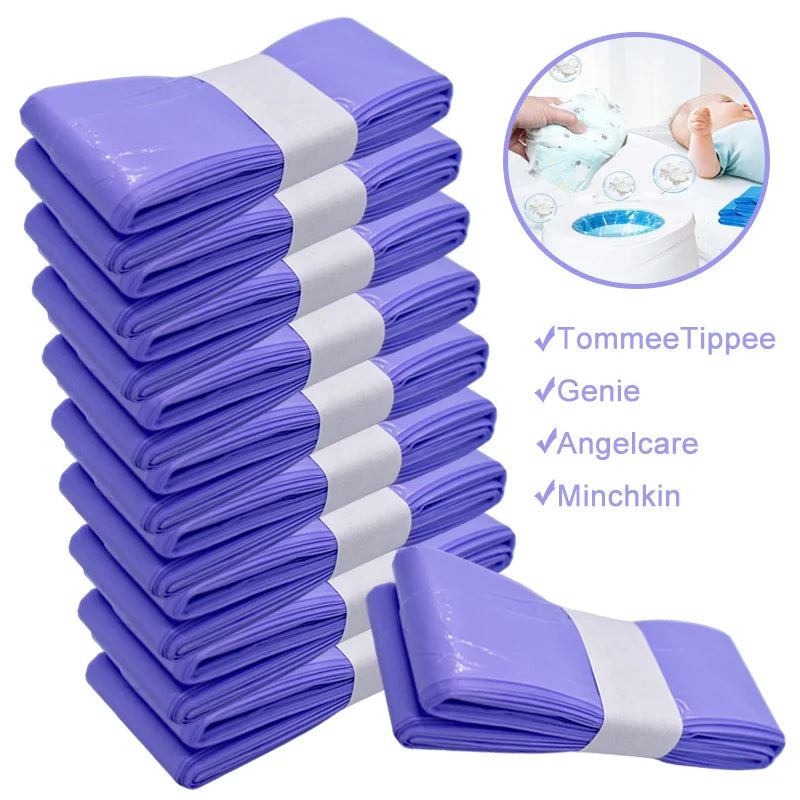 1/5/10Pcs Purple Diaper Pail Refills Bags For Angelcare Trash For Sangenic Tommee Tippee For twist&click For Genie For Munchkin