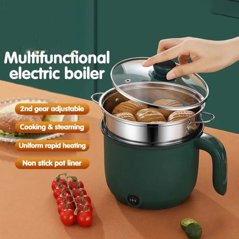 1.5L Capacity Mini Home Cooking Pot Multifunctional Rice Cooker Non Stick Pan Safety Material Potable Stockpot Utility Electrice Leedoar