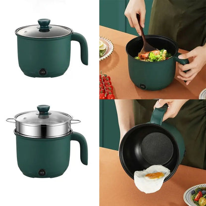 1.5L Capacity Mini Home Cooking Pot Multifunctional Rice Cooker Non Stick Pan Safety Material Potable Stockpot Utility Electrice Leedoar