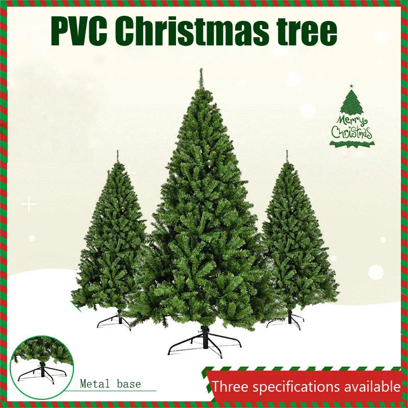 1.5m 1.8m 2.1m Encryption Green PVC Large Christmas Tree Christmas Decoration 2024 New Year Home Party Scene Decoration Dropship