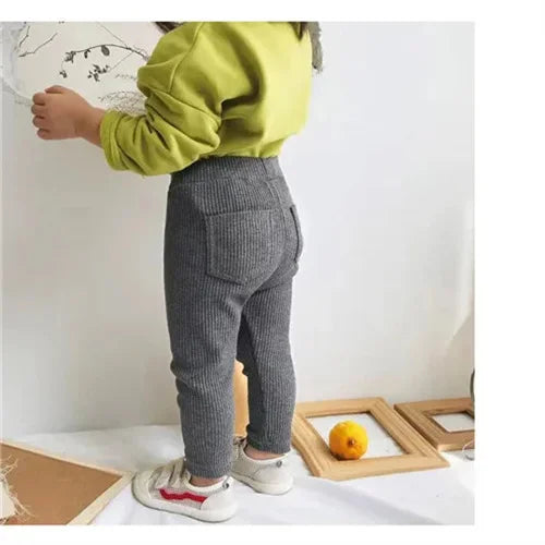 1-6Years Cotton Big PP Pants Spring Autumn Baby Girls Leggings Casual Kids Fashion Solid Long Trousers Children's Pants 2024 New Leedoar