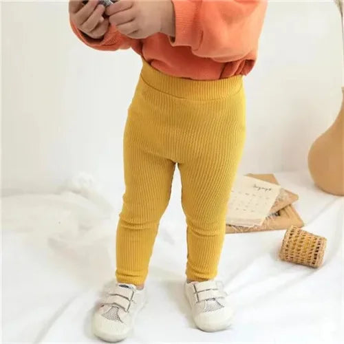 1-6Years Cotton Big PP Pants Spring Autumn Baby Girls Leggings Casual Kids Fashion Solid Long Trousers Children's Pants 2024 New Leedoar