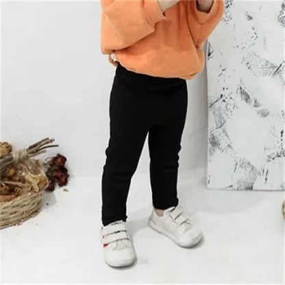 1-6Years Cotton Big PP Pants Spring Autumn Baby Girls Leggings Casual Kids Fashion Solid Long Trousers Children's Pants 2024 New Leedoar