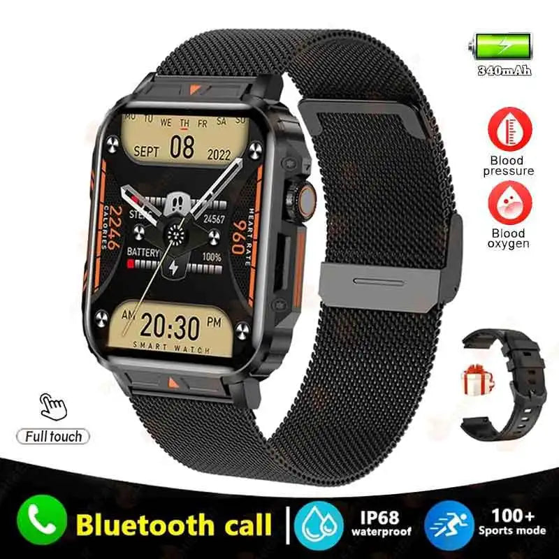 1.91 Outdoor Military Smart Watch Men Bluetooth Call Amoled Smartwatch For Android IOS IP68 Waterproof Sports Fitness Watches Leedoar