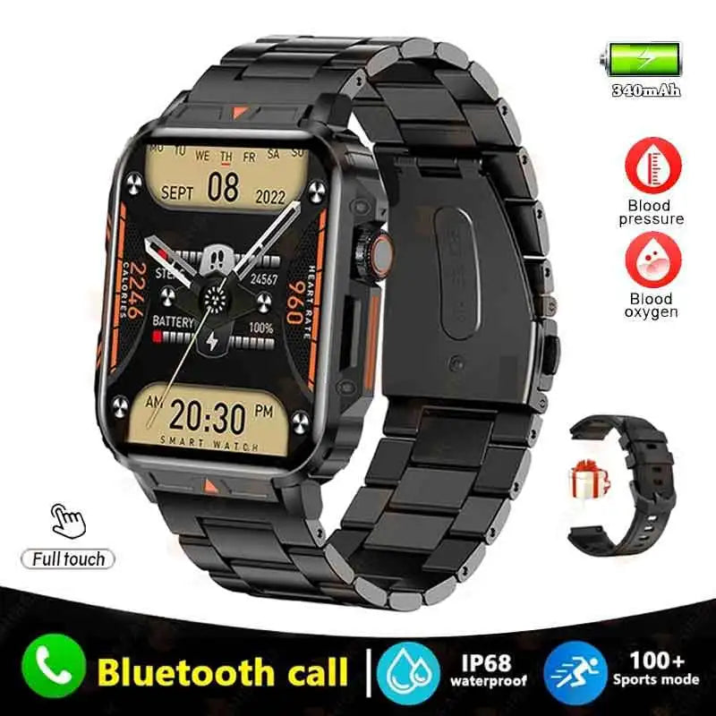 1.91 Outdoor Military Smart Watch Men Bluetooth Call Amoled Smartwatch For Android IOS IP68 Waterproof Sports Fitness Watches Leedoar