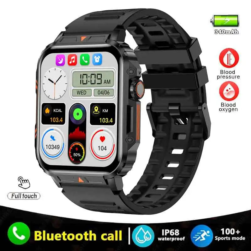 1.91 Outdoor Military Smart Watch Men Bluetooth Call Amoled Smartwatch For Android IOS IP68 Waterproof Sports Fitness Watches Leedoar