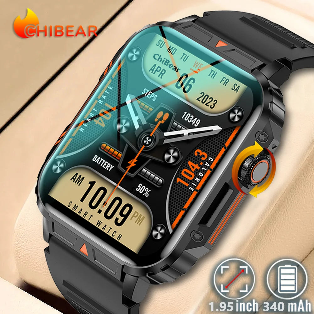 1.95 GPS Outdoor Military Smart Watch Men Bluetooth Call Smartwatch Man For Android IOS IP68 Waterproof Gps Ftiness Watches Man Leedoar