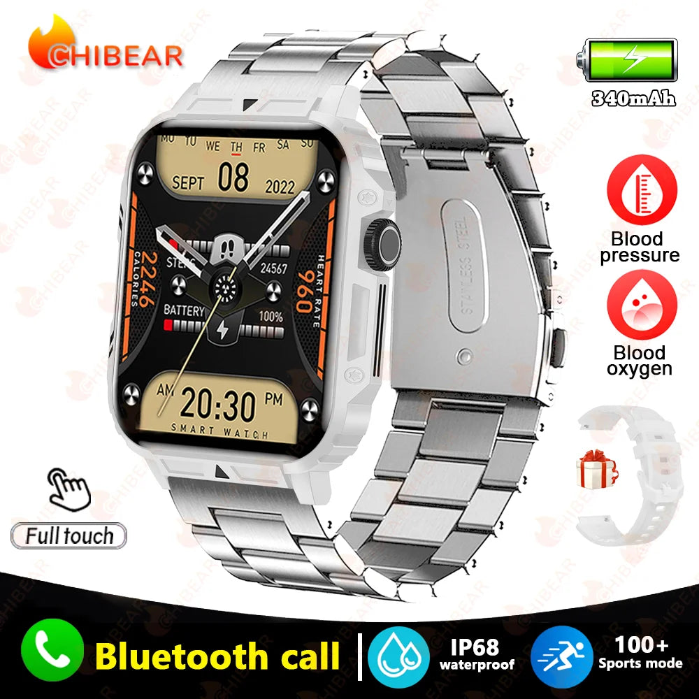 1.95 GPS Outdoor Military Smart Watch Men Bluetooth Call Smartwatch Man For Android IOS IP68 Waterproof Gps Ftiness Watches Man Leedoar