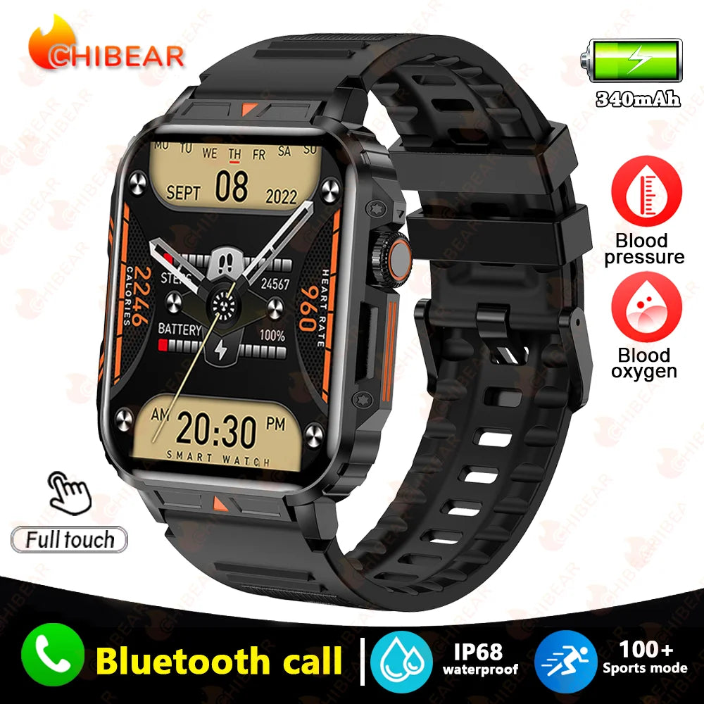 1.95 GPS Outdoor Military Smart Watch Men Bluetooth Call Smartwatch Man For Android IOS IP68 Waterproof Gps Ftiness Watches Man Leedoar