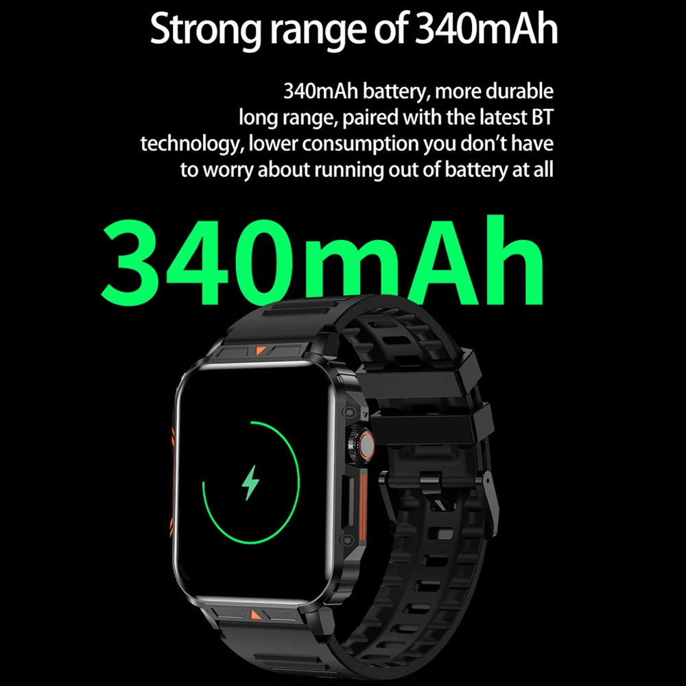 1.95 GPS Outdoor Military Smart Watch Men Bluetooth Call Smartwatch Man For Android IOS IP68 Waterproof Gps Ftiness Watches Man Leedoar