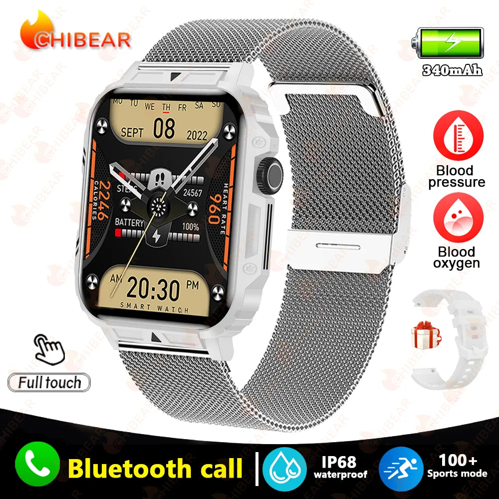 1.95 GPS Outdoor Military Smart Watch Men Bluetooth Call Smartwatch Man For Android IOS IP68 Waterproof Gps Ftiness Watches Man Leedoar