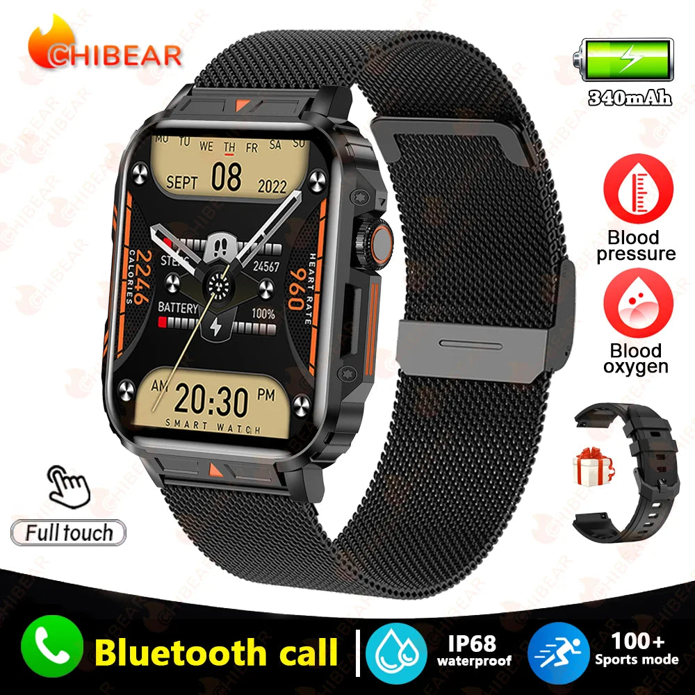 1.95 GPS Outdoor Military Smart Watch Men Bluetooth Call Smartwatch Man For Android IOS IP68 Waterproof Gps Ftiness Watches Man Leedoar