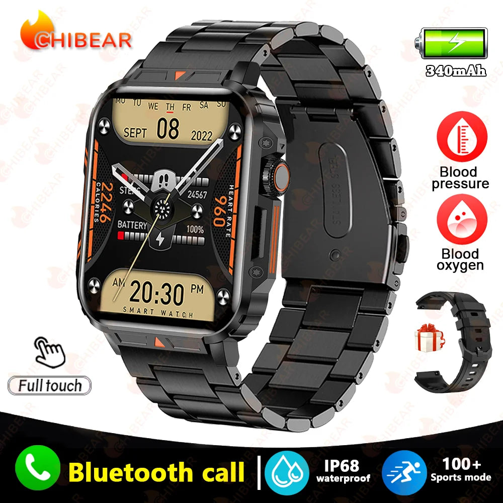 1.95 GPS Outdoor Military Smart Watch Men Bluetooth Call Smartwatch Man For Android IOS IP68 Waterproof Gps Ftiness Watches Man Leedoar