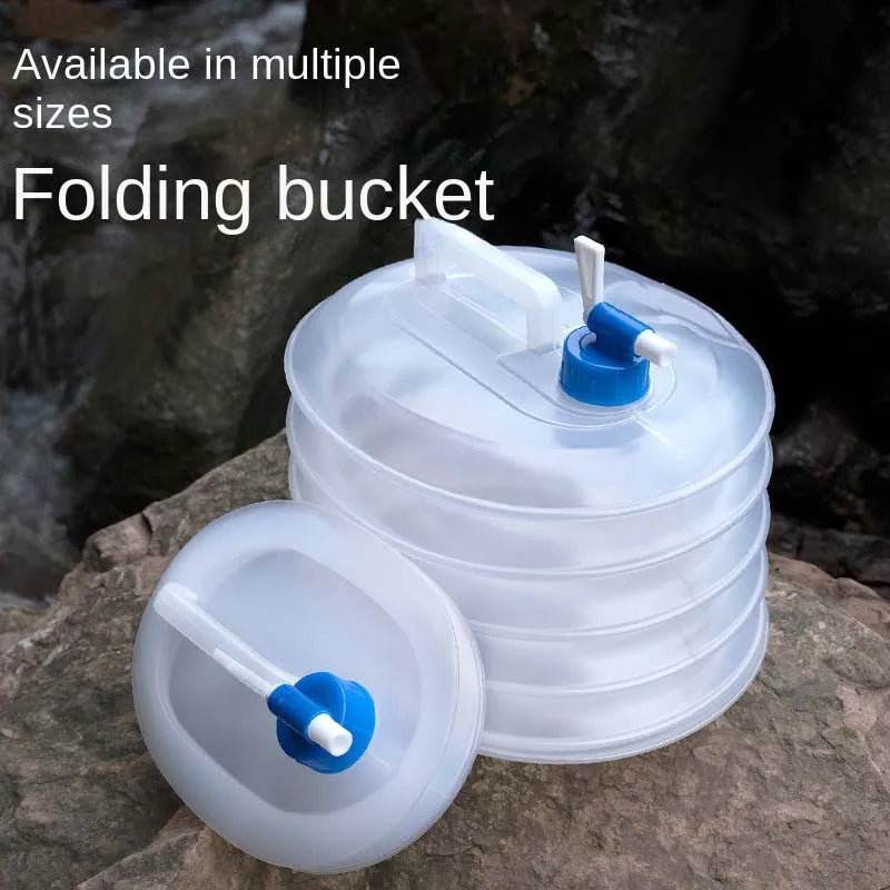 1 Outdoor Folding Bucket Car Kettle Car Shrink Portable Water Storage Tank Water Bag With Faucet Household Water Storage Bucket Leedoar