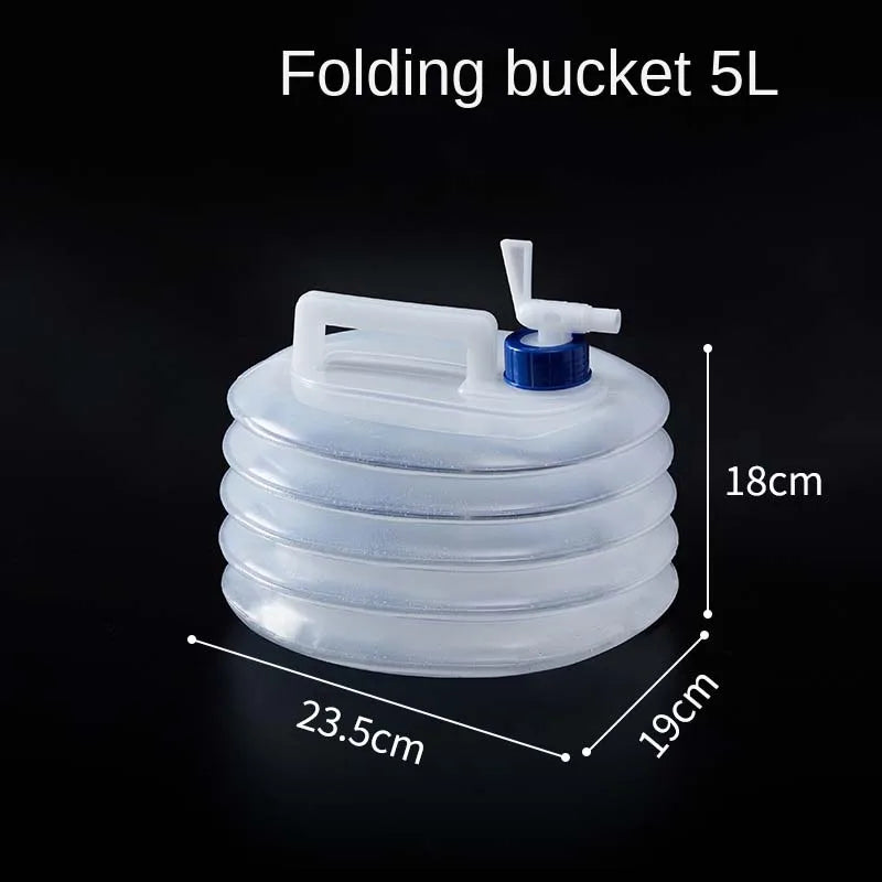 1 Outdoor Folding Bucket Car Kettle Car Shrink Portable Water Storage Tank Water Bag With Faucet Household Water Storage Bucket Leedoar