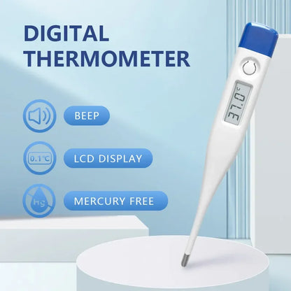 1 PC Digital Thermometer Good Quality Clinical Oral Underarm Rectal Test Baby Adult Fever Temperature Basal Rigid Tip Termometer Leedoar