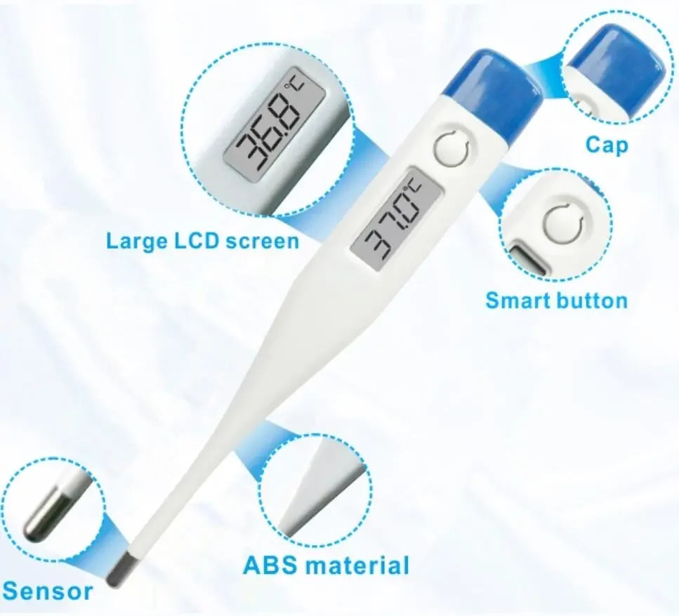 1 PC Digital Thermometer Good Quality Clinical Oral Underarm Rectal Test Baby Adult Fever Temperature Basal Rigid Tip Termometer Leedoar