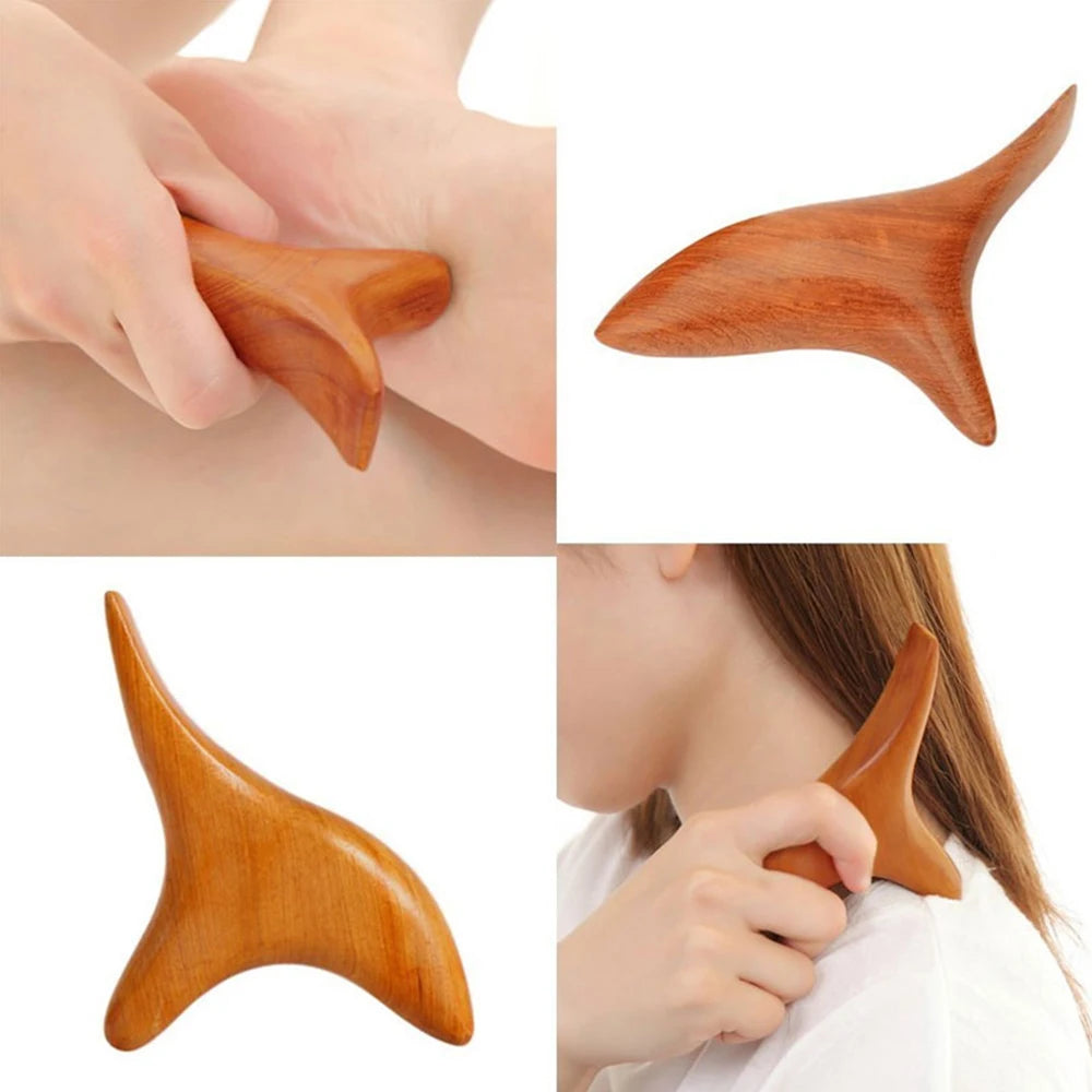 1 PC Neck Foot Wood Trigger Point Massage Gua Sha Tools,Home Gym Professional Wooden Therapy Massage Tool for Back Leg Hand Face Leedoar