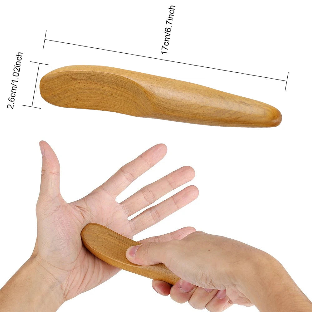 1 PC Neck Foot Wood Trigger Point Massage Gua Sha Tools,Home Gym Professional Wooden Therapy Massage Tool for Back Leg Hand Face Leedoar