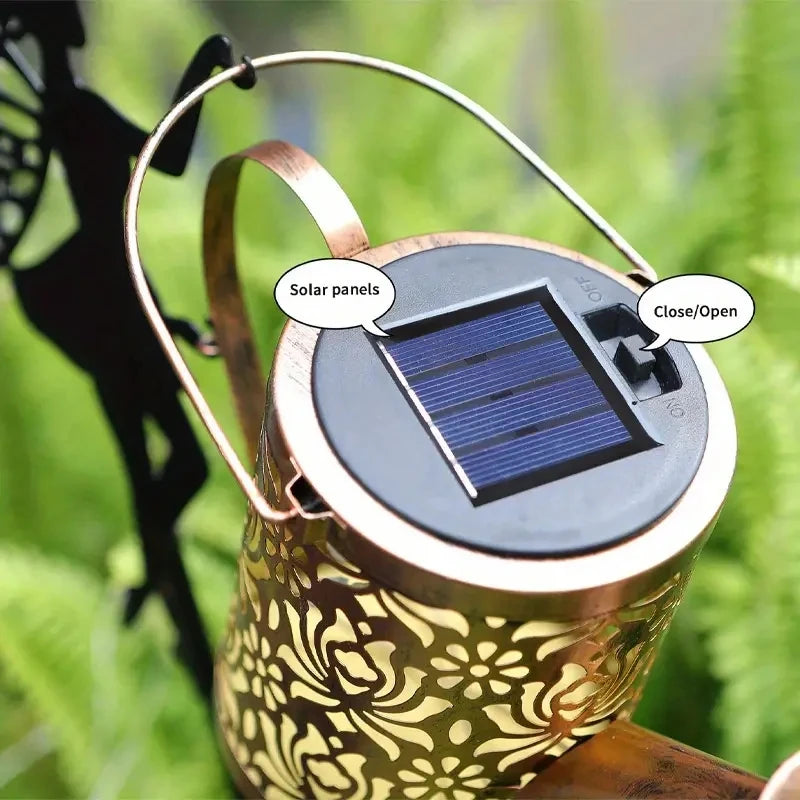 1 PC Solar Watering Can Lights, Outdoor Waterfall Garden String Fairy Lights, Solar Kettle Projection Light Leedoar