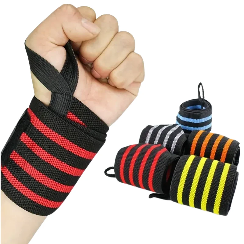 1 par de pulseiras ajustáveis, suporte de pulso, cintas esportivas, força extra, envoltórios de levantamento de peso, bandagem, fitness, academia, treinamento 