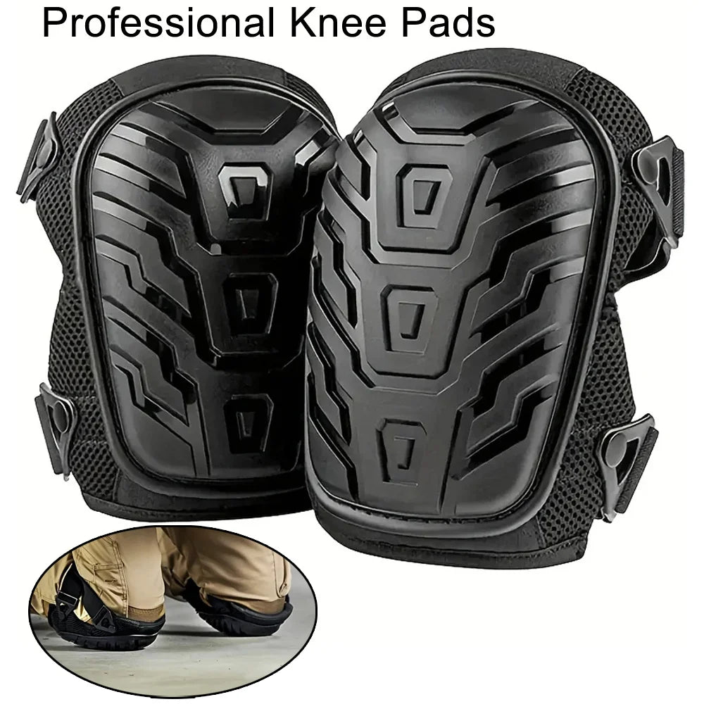 1 Pair of Professional Knee Pads-Thick Gel Cushion,Double Straps & Adjustable Clips - Perfect for Work,Gardening & Construction Leedoar