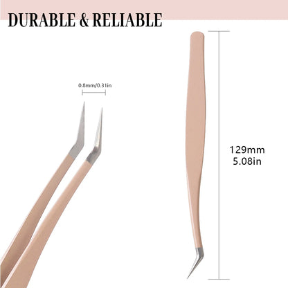 1 Pcs Eyelash Extension Tweezers Stainless Steel 3D Accurate Clip Eyelashes Tweezers Lash Extensions Supplies Set Tool Leedoar