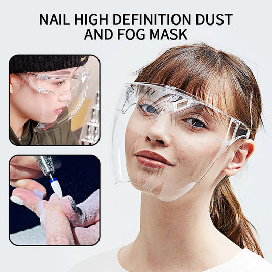 1 Pcs Full Face High-definition Transparent Anti Fog Anti Splash Protective Mask High Transparency Goggles Nail Art Tool