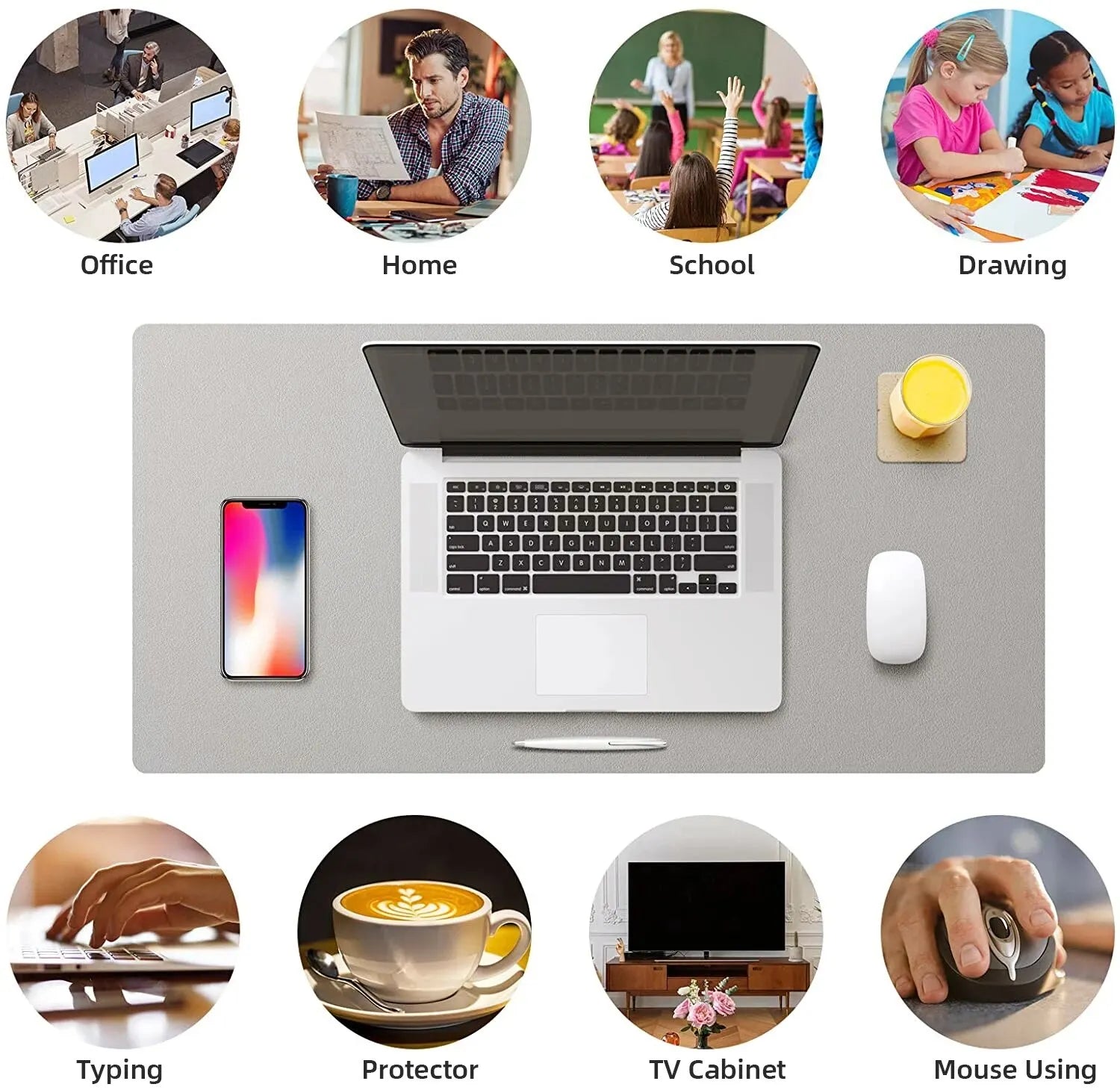 1 Pcs Large Size 60*30mm Office Desk Protector Mat PU Leather Waterproof Mouse Pad Desktop Keyboard Desk Pad Gaming Mousepad Leedoar