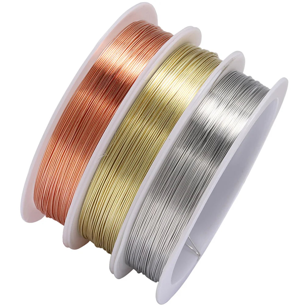 1 Roll 0.2/0.3/0.4/0.5/0.6/0.7/0.8/1mm Sturdy Copper Wire Beading Wire For Bracelet Necklace DIY Jewelry Making Accessories Leedoar