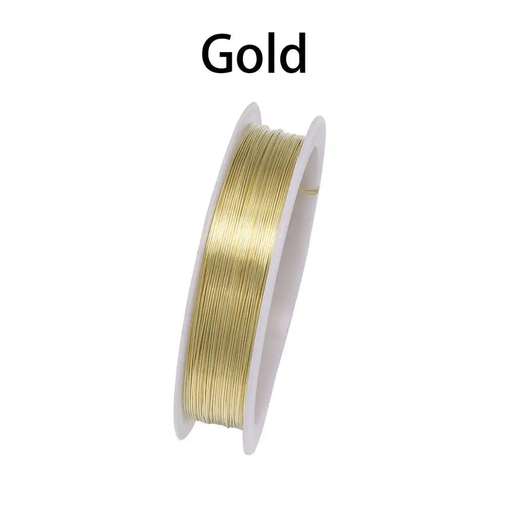 1 Roll 0.2/0.3/0.4/0.5/0.6/0.7/0.8/1mm Sturdy Copper Wire Beading Wire For Bracelet Necklace DIY Jewelry Making Accessories Leedoar