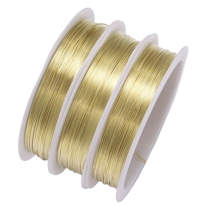 1 Roll 0.2/0.3/0.4/0.5/0.6/0.7/0.8/1mm Sturdy Copper Wire Beading Wire For Bracelet Necklace DIY Jewelry Making Accessories Leedoar