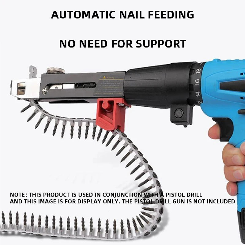 1 Set Chain Screw Gun Head Automatic Nail Gun Electric Batch Woodworking Decoration Rechargeable Self Tapping Screwdriver