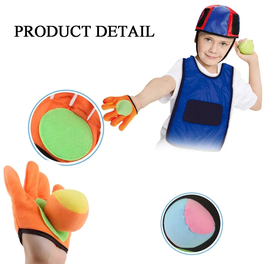 1 Set Kids Sucker Sticky Ball Toy Outdoor Fun Sports Catch Ball Game Parent-child Multiplayer Interactive Games Exercise Toys Leedoar