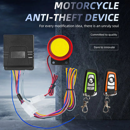 1 Set Universal Motorcycle Alarm System One-way with Engine Start Remote Control Key Fob 12V with Overload Protector Leedoar