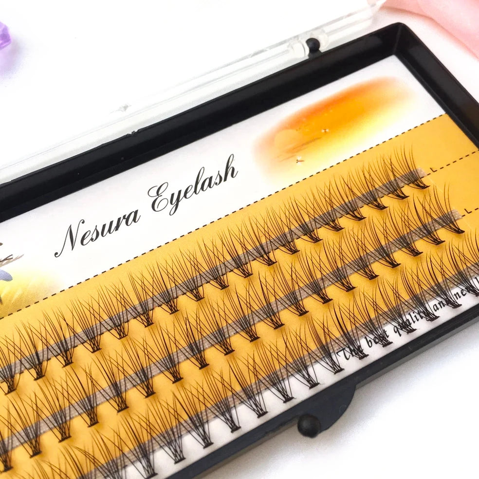 1 box 60 clusters 10/20D extension eyelashes, individual eyelashes, Natural Thick False Eyelashes, , Individual Eyelash Bunche Leedoar