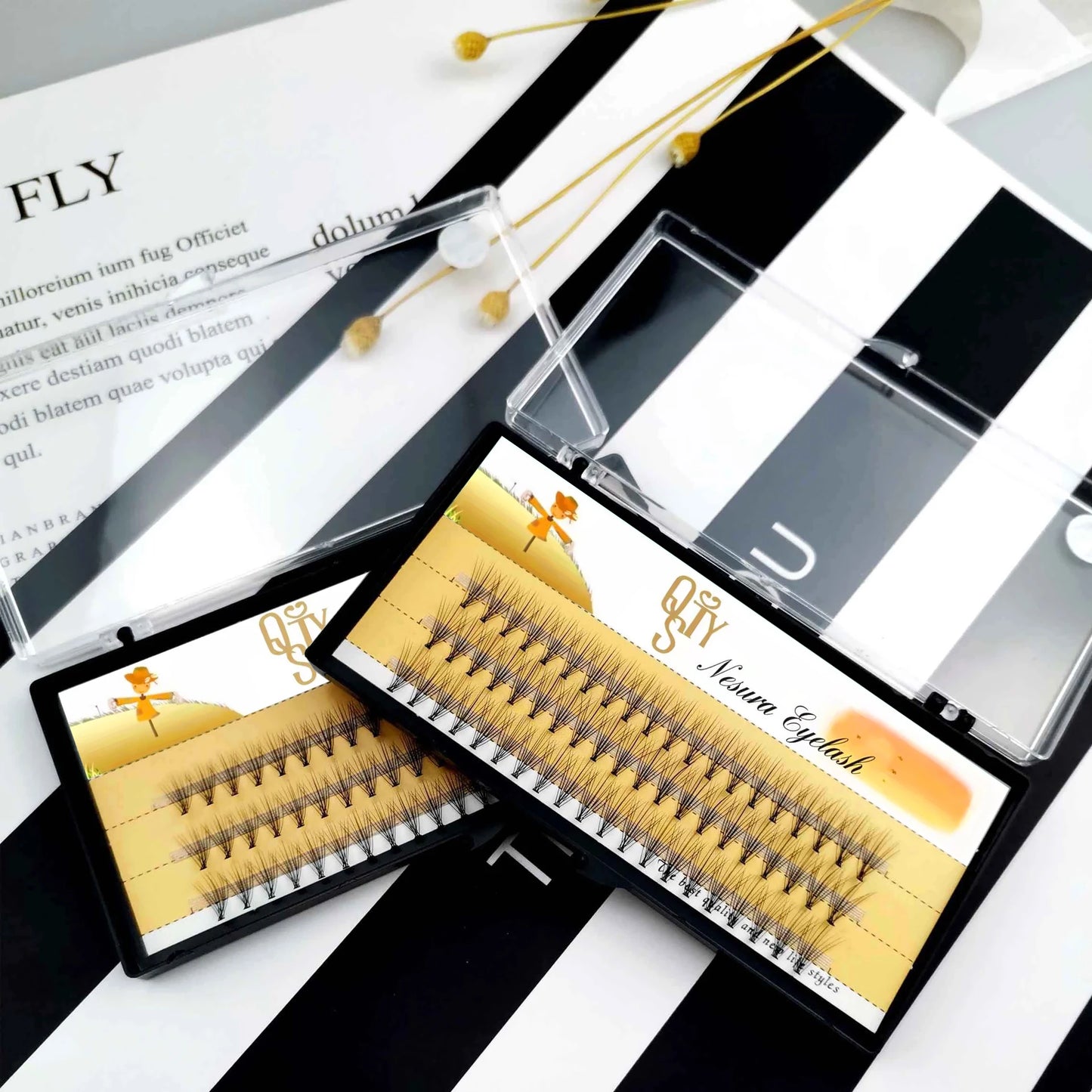 1 box 60 clusters 10/20D extension eyelashes, individual eyelashes, Natural Thick False Eyelashes, , Individual Eyelash Bunche Leedoar