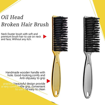 1 plastic handle soft bristle brush, used for trimming hair, neck and face cleaning, dust removal, hair shredding tool comb Leedoar