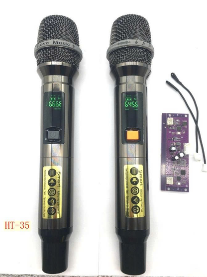 Micrófono inalámbrico de 2 canales UHF, micrófono de mano profesional para iglesias, espectáculos, karaoke, fiestas, reuniones, 50 metros, para cantar canciones