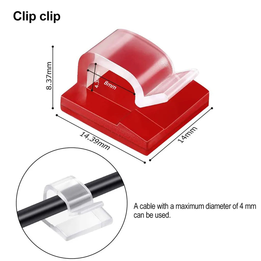 10/20/50PCS Cable Organizer Clips Cable Management Wire Manager Cord Holder USB Charging Data Line Bobbin Winder Wall Mounted Leedoar