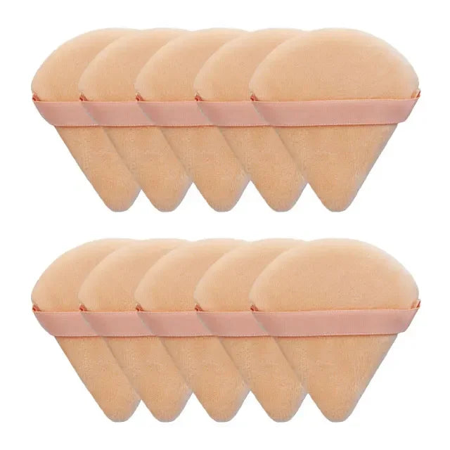 10/20Pcs Triangle Velvet Powder Puff Pizza Flours Mini Face Makeup sponge Cosmetics Washable Lightweight Makeup Tool Leedoar