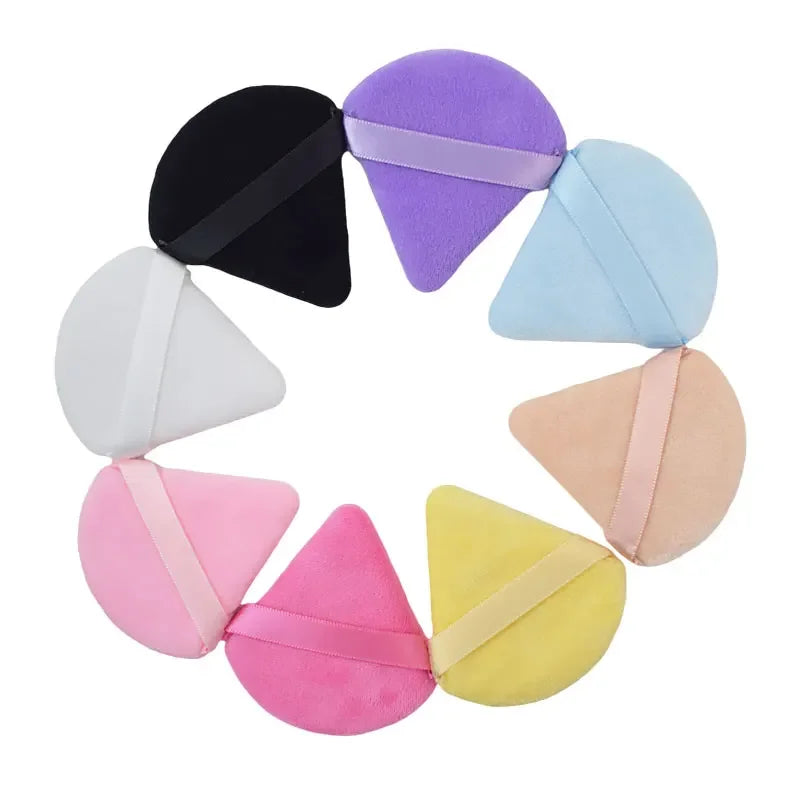 10/20Pcs Triangle Velvet Powder Puff Pizza Flours Mini Face Makeup sponge Cosmetics Washable Lightweight Makeup Tool Leedoar