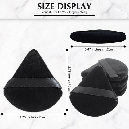 10/20Pcs Triangle Velvet Powder Puff Pizza Flours Mini Face Makeup sponge Cosmetics Washable Lightweight Makeup Tool Leedoar