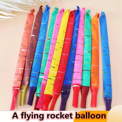 10/20pcs Mixed Color Long Latex Rocket Balloon Flying Squeaking Children Birthday Party Decoration Classic Toys Leedoar