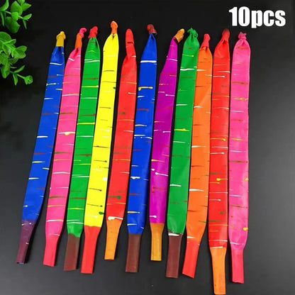 10/20pcs Mixed Color Long Latex Rocket Balloon Flying Squeaking Children Birthday Party Decoration Classic Toys Leedoar