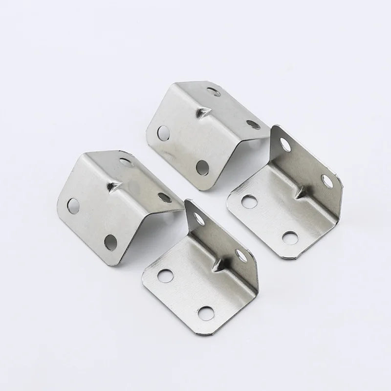 10/20pcs Stainless Steel L-Shaped Corner Code 90 Degree Laminated Furniture Plate Hardware Right Angle Bracket Cabinet Connector Leedoar